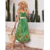 Ekouaer Womens Sleeveless Nightgown Full Slip Nightshirt Print Nightwear Full Length Loungewear Soft Nightdress(Green Ethnic Style)