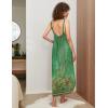 Ekouaer Womens Sleeveless Nightgown Full Slip Nightshirt Print Nightwear Full Length Loungewear Soft Nightdress(Green Ethnic Style)