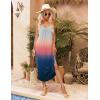 Ekouaer Womens Sleeveless Nightgown Full Slip Nightshirt Print Nightwear Full Length Loungewear Soft Nightdress(Grey Gradient)