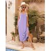 Ekouaer Womens Sleeveless Nightgown Full Slip Nightshirt Print Nightwear Full Length Loungewear Soft Nightdress(Lilac)