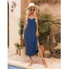Ekouaer Womens Sleeveless Nightgown Full Slip Nightshirt Print Nightwear Full Length Loungewear Soft Nightdress(Navy)