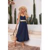 Ekouaer Womens Sleeveless Nightgown Full Slip Nightshirt Print Nightwear Full Length Loungewear Soft Nightdress(Navy Blue)