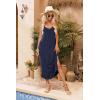 Ekouaer Womens Sleeveless Nightgown Full Slip Nightshirt Print Nightwear Full Length Loungewear Soft Nightdress(Navy Blue)