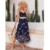 Ekouaer Womens Sleeveless Nightgown Full Slip Nightshirt Print Nightwear Full Length Loungewear Soft Nightdress(Navy Butterfly)