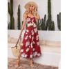 Ekouaer Womens Sleeveless Nightgown Full Slip Nightshirt Print Nightwear Full Length Loungewear Soft Nightdress(Red Flower)