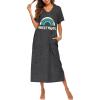 Ekouaer Women’s Full Length Short Sleeve Nightgown(Rainbow)