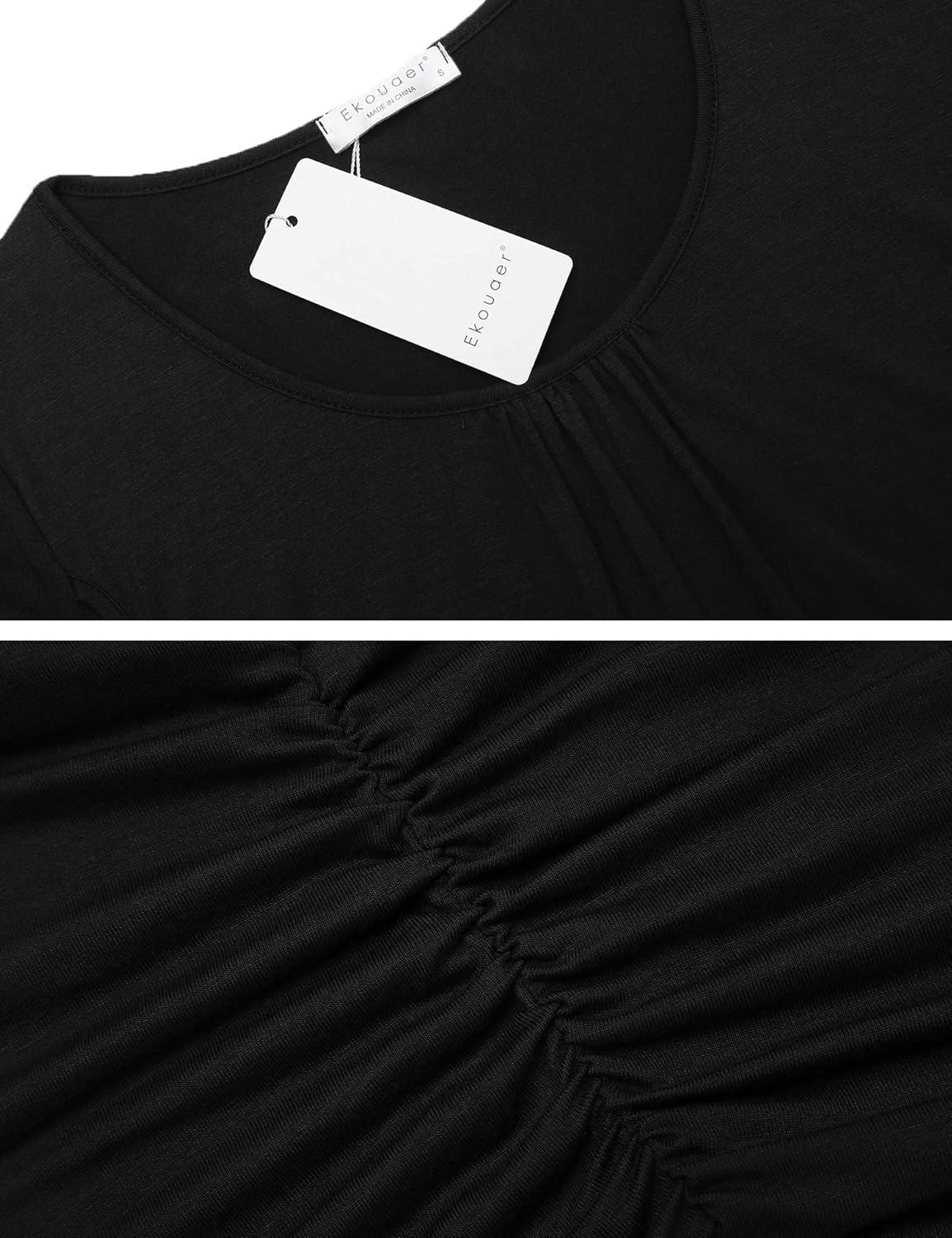 imageEkouaer Womens Nursing Pajamas Maternity Breastfeeding Pjs Sleepwear Layer Soft Postpartum Lounge Set Pregnancy ClothesA Black