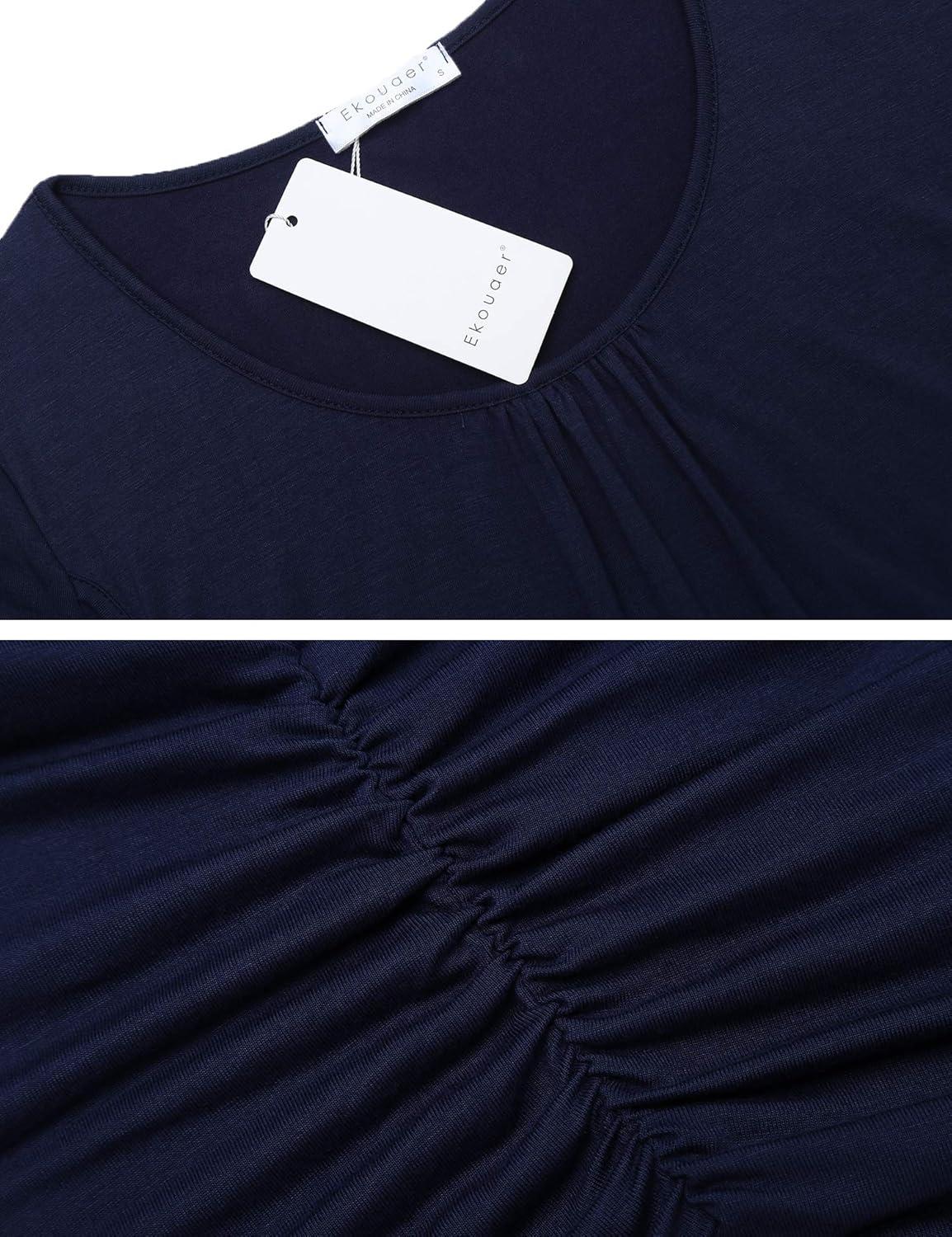 imageEkouaer Womens Nursing Pajamas Maternity Breastfeeding Pjs Sleepwear Layer Soft Postpartum Lounge Set Pregnancy ClothesA Navy Blue