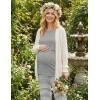 Ekouaer 3 Piece Postpartum Nursing Pajamas Set Short Sleeve Breastfeeding Shirts Pregnancy Shorts & Pants Maternity Pjs(Gray Stripes)