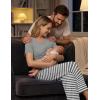 Ekouaer 3 Piece Postpartum Nursing Pajamas Set Short Sleeve Breastfeeding Shirts Pregnancy Shorts & Pants Maternity Pjs(Gray Stripes)