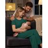 Ekouaer 3 Piece Postpartum Nursing Pajamas Set Short Sleeve Breastfeeding Shirts Pregnancy Shorts & Pants Maternity Pjs(Lake Green)