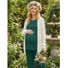 Ekouaer 3 Piece Postpartum Nursing Pajamas Set Short Sleeve Breastfeeding Shirts Pregnancy Shorts & Pants Maternity Pjs(Lake Green)