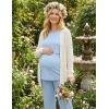 Ekouaer 3 Piece Postpartum Nursing Pajamas Set Short Sleeve Breastfeeding Shirts Pregnancy Shorts & Pants Maternity Pjs(Light Blue)