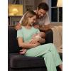 Ekouaer 3 Piece Postpartum Nursing Pajamas Set Short Sleeve Breastfeeding Shirts Pregnancy Shorts & Pants Maternity Pjs(Light Green)