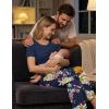 Ekouaer 3 Piece Postpartum Nursing Pajamas Set Short Sleeve Breastfeeding Shirts Pregnancy Shorts & Pants Maternity Pjs(Navy Blue Floral)