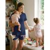 Ekouaer 3 Piece Postpartum Nursing Pajamas Set Short Sleeve Breastfeeding Shirts Pregnancy Shorts & Pants Maternity Pjs(Navy Blue Floral)