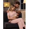 Ekouaer 3 Piece Postpartum Nursing Pajamas Set Short Sleeve Breastfeeding Shirts Pregnancy Shorts & Pants Maternity Pjs(Pink)