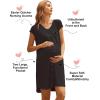 Ekouaer Labor/Delivery/Hospital Gown Nursing Nightgown Maternity Sleepwear With Pockets Postpartum Gowns with Button S-XXL(Black)