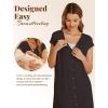 Ekouaer Labor/Delivery/Hospital Gown Nursing Nightgown Maternity Sleepwear With Pockets Postpartum Gowns with Button S-XXL(Black)