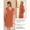 Ekouaer Labor/Delivery/Hospital Gown Nursing Nightgown Maternity Sleepwear With Pockets Postpartum Gowns with Button S-XXL(Brick Red)