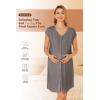 Ekouaer Labor/Delivery/Hospital Gown Nursing Nightgown Maternity Sleepwear With Pockets Postpartum Gowns with Button S-XXL(Dark Grey)