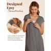 Ekouaer Labor/Delivery/Hospital Gown Nursing Nightgown Maternity Sleepwear With Pockets Postpartum Gowns with Button S-XXL(Dark Grey)