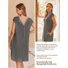 Ekouaer Labor/Delivery/Hospital Gown Nursing Nightgown Maternity Sleepwear With Pockets Postpartum Gowns with Button S-XXL(Dark Grey)