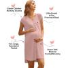 Ekouaer Labor/Delivery/Hospital Gown Nursing Nightgown Maternity Sleepwear With Pockets Postpartum Gowns with Button S-XXL(Dusty Rose)