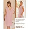 Ekouaer Labor/Delivery/Hospital Gown Nursing Nightgown Maternity Sleepwear With Pockets Postpartum Gowns with Button S-XXL(Dusty Rose)