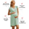 Ekouaer Labor/Delivery/Hospital Gown Nursing Nightgown Maternity Sleepwear With Pockets Postpartum Gowns with Button S-XXL(Green)