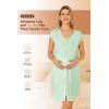 Ekouaer Labor/Delivery/Hospital Gown Nursing Nightgown Maternity Sleepwear With Pockets Postpartum Gowns with Button S-XXL(Green)