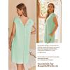Ekouaer Labor/Delivery/Hospital Gown Nursing Nightgown Maternity Sleepwear With Pockets Postpartum Gowns with Button S-XXL(Green)