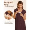Ekouaer Labor/Delivery/Hospital Gown Nursing Nightgown Maternity Sleepwear With Pockets Postpartum Gowns with Button S-XXL(Maroon)