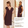 Ekouaer Labor/Delivery/Hospital Gown Nursing Nightgown Maternity Sleepwear With Pockets Postpartum Gowns with Button S-XXL(Maroon)