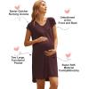 Ekouaer Labor/Delivery/Hospital Gown Nursing Nightgown Maternity Sleepwear With Pockets Postpartum Gowns with Button S-XXL(Maroon)