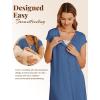 Ekouaer Labor/Delivery/Hospital Gown Nursing Nightgown Maternity Sleepwear With Pockets Postpartum Gowns with Button S-XXL(Navy Blue)