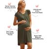 Ekouaer Labor/Delivery/Hospital Gown Nursing Nightgown Maternity Sleepwear With Pockets Postpartum Gowns with Button S-XXL(Olive Army Green)