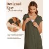 Ekouaer Labor/Delivery/Hospital Gown Nursing Nightgown Maternity Sleepwear With Pockets Postpartum Gowns with Button S-XXL(Olive Army Green)