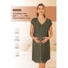 Ekouaer Labor/Delivery/Hospital Gown Nursing Nightgown Maternity Sleepwear With Pockets Postpartum Gowns with Button S-XXL(Olive Army Green)