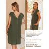 Ekouaer Labor/Delivery/Hospital Gown Nursing Nightgown Maternity Sleepwear With Pockets Postpartum Gowns with Button S-XXL(Olive Army Green)