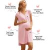 Ekouaer Labor/Delivery/Hospital Gown Nursing Nightgown Maternity Sleepwear With Pockets Postpartum Gowns with Button S-XXL(Pink)