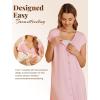 Ekouaer Labor/Delivery/Hospital Gown Nursing Nightgown Maternity Sleepwear With Pockets Postpartum Gowns with Button S-XXL(Pink)
