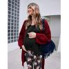 Ekouaer Maternity Nursing Pajama Set Long Sleeve Top & Pants with Pockets Breastfeeding Sleepwear Double Layer Pregnancy(Black Floral)