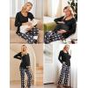 Ekouaer Maternity Nursing Pajama Set Long Sleeve Top & Pants with Pockets Breastfeeding Sleepwear Double Layer Pregnancy(Black Star Beer)