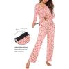 Ekouaer Maternity Nursing Pajama Set Long Sleeve Top & Pants with Pockets Breastfeeding Sleepwear Double Layer Pregnancy(Leopard Pink)