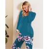 Ekouaer Maternity Nursing Pajama Set Long Sleeve Top & Pants with Pockets Breastfeeding Sleepwear Double Layer Pregnancy(Teal/Pink Floral)