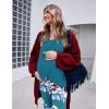 Ekouaer Maternity Nursing Pajama Set Long Sleeve Top & Pants with Pockets Breastfeeding Sleepwear Double Layer Pregnancy(Teal/Pink Floral)