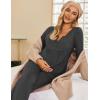 Ekouaer Maternity Nursing Pajama Sets Labor Delivery Pjs Long Sleeve Breastfeeding Pajamas Pregnancy Sleepwear Set(Grey)