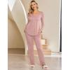 Ekouaer Maternity Nursing Pajama Sets Labor Delivery Pjs Long Sleeve Breastfeeding Pajamas Pregnancy Sleepwear Set(Mauve)