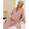 Ekouaer Maternity Nursing Pajama Sets Labor Delivery Pjs Long Sleeve Breastfeeding Pajamas Pregnancy Sleepwear Set(Mauve)